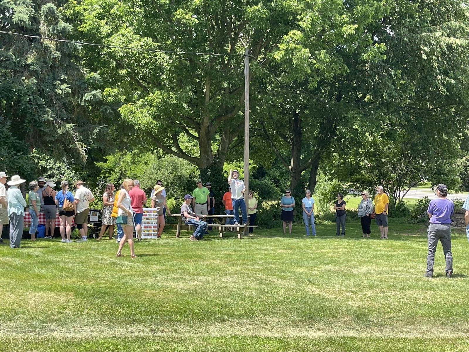 Visitors gathering outdoors for a community event at Limeledge.